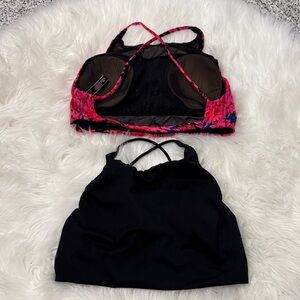 Victoria's Secret Floral Pink and Black Sports Bras - only worn once!